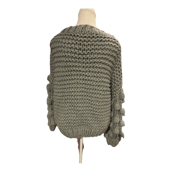 VICI Bubble Sleeve Chunky Open Knit Sweater Sz M - Picture 9 of 12